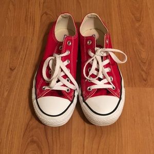 Red converse sneakers